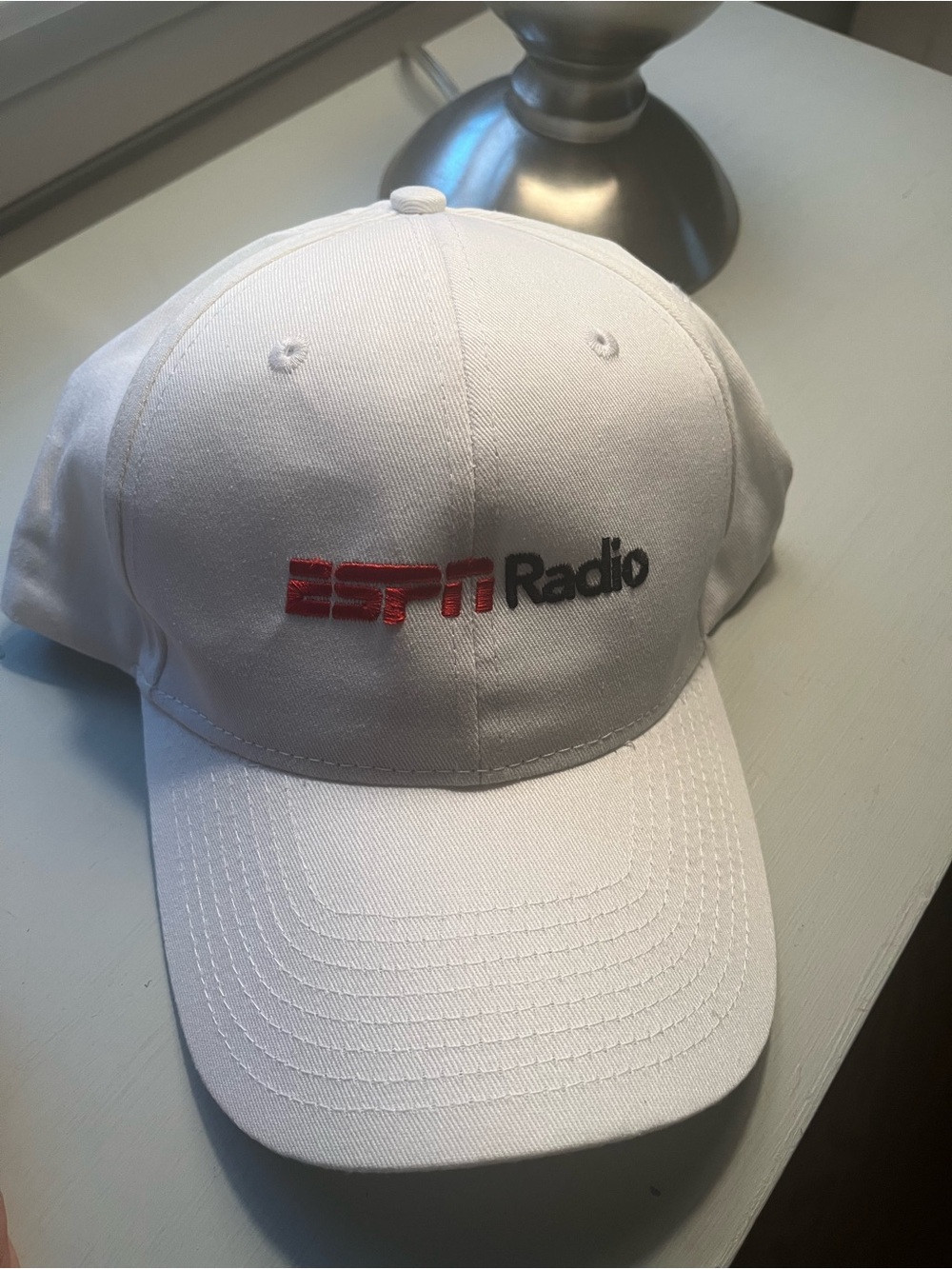 ESPN Radio White Embroidered Baseball Cap